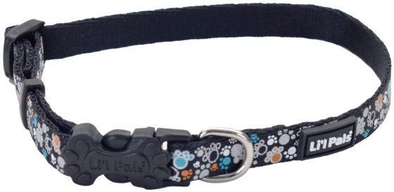 Li'L Pals Reflective Collar (Color: Teal and Orange Paws)