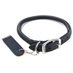 Circle T Pet Leather Round Collar (Color: Black, size: 18" Neck)